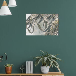 Waterverf Eucalyptus Bladeren Groene Kleur Poster