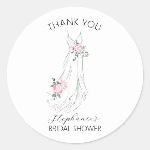 Waterverf Eucalyptus Bloemenjurk Bruidsmeisjesfees Ronde Sticker