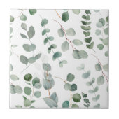 Waterverf eucalyptus bloemenpatroon tegeltje (Voorkant)