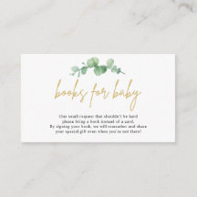 Waterverf Eucalyptus Books for Baby Insert Card