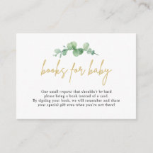 Waterverf Eucalyptus Books for Baby Insert Card