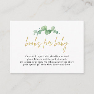 Waterverf Eucalyptus Books for Baby Insert Card Informatiekaartje