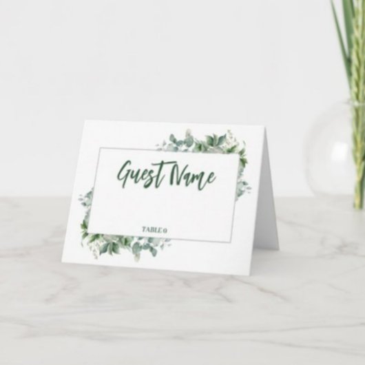 Waterverf Eucalyptus Border Table Place Card Kaart