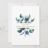 Waterverf Eucalyptus Botanical Greenery Wedding Kaart (Achterkant)