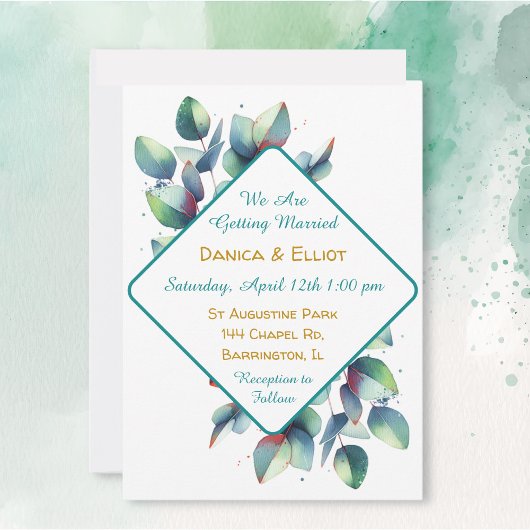 Waterverf Eucalyptus Botanical Greenery Wedding Kaart