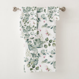 Waterverf Eucalyptus Botanische Naadloos Patroon Bad Handdoek