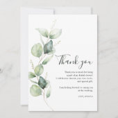 Waterverf Eucalyptus Bruidsdouche Bedankkaart (Voorkant)