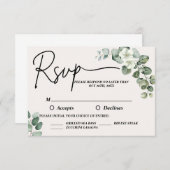 Waterverf eucalyptus bruiloft RSVP kaartje (Voorkant / Achterkant)