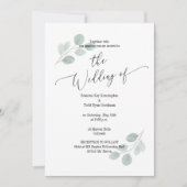 Waterverf Eucalyptus Bruiloft Uitnodiging geen fot (Voorkant)