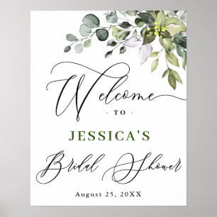Waterverf Eucalyptus Bruiloft Welkom Bord Poster