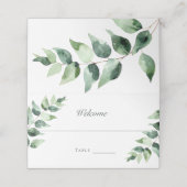 Waterverf Eucalyptus Bruiloft | Wit (Buitenkant ongevouwen)