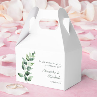 Waterverf Eucalyptus Bruiloft | Wit Bedankdoosjes