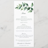 Waterverf Eucalyptus Bruiloft | Wit Menu (Voorkant)