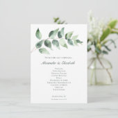 Waterverf Eucalyptus Bruiloft | Wit Programma (Staand voorkant)