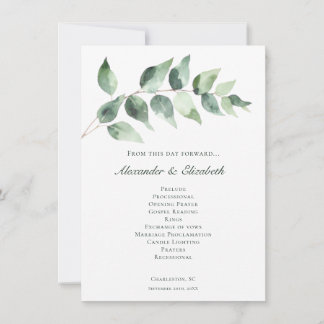 Waterverf Eucalyptus Bruiloft | Wit Programma