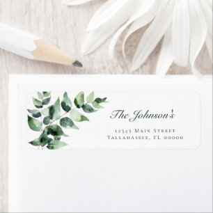 Waterverf Eucalyptus Bruiloft Witte Adres Etiket