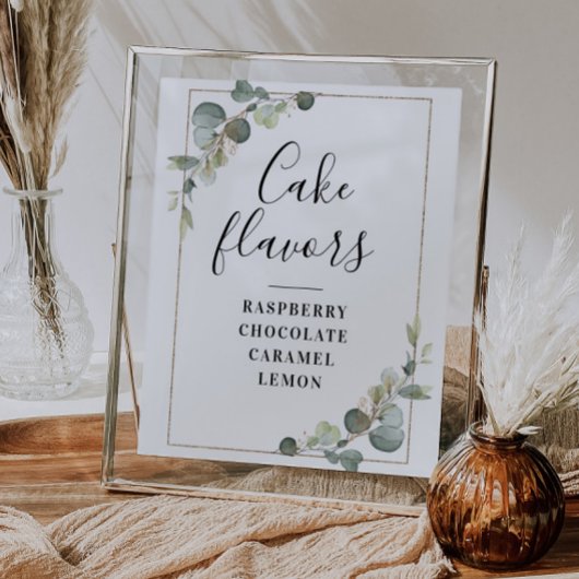 waterverf eucalyptus Cake flauwte bord Poster
