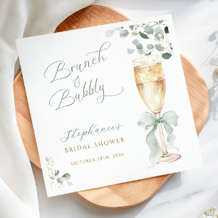 Waterverf Eucalyptus Champagne Bruidsdouche Servet