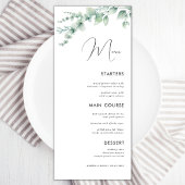 Waterverf Eucalyptus Delicate Calligraphy Wedding Menu