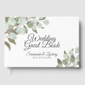 Waterverf Eucalyptus Elegant Boho Chic Wedding Gastenboek (Voorkant)
