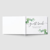 Waterverf eucalyptus. Elegant script bruiloft Gastenboek (Volledig)