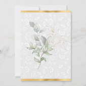 Waterverf Eucalyptus en groen bruiloft Kaart (Achterkant)