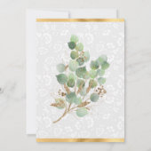 Waterverf Eucalyptus en Groene Baby Shower Kaart (Achterkant)