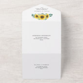 Waterverf Eucalyptus en zonnebloemen All In One Uitnodiging (Buitenkant)