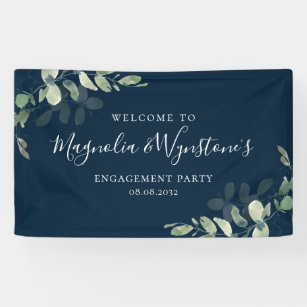 Waterverf Eucalyptus Engagement Party - Welkom Spandoek