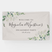 Waterverf Eucalyptus Engagement Party Welkomstverb Spandoek (Horizontaal)