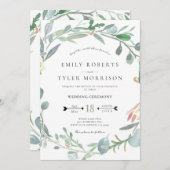 Waterverf Eucalyptus Floral Greenery Wedding Kaart (Voorkant / Achterkant)