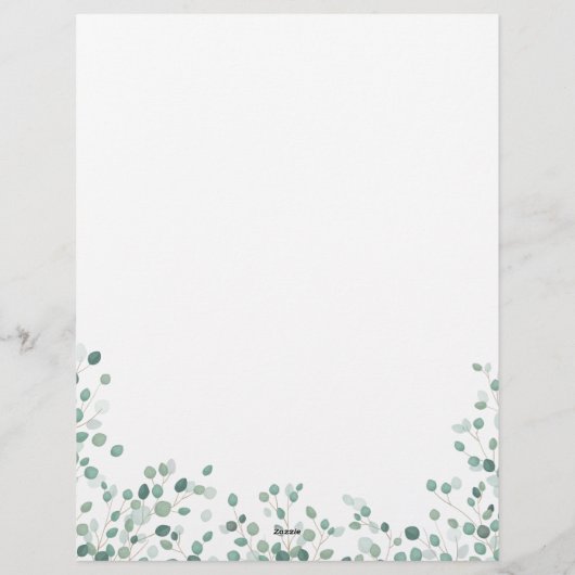 Waterverf Eucalyptus Foliage Stationery Briefhoofd (Achterkant)