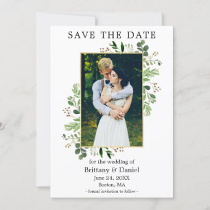 Waterverf Eucalyptus Foto Goud Lijst Save The Date