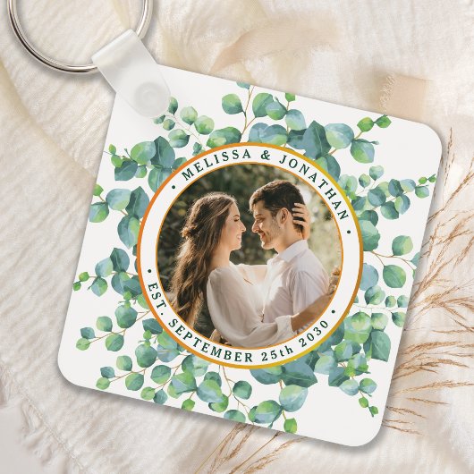 Waterverf Eucalyptus Foto Greenery Wedding Sleutelhanger