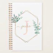 Waterverf Eucalyptus Frame Monogram Planner (Voorkant)