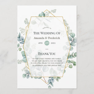 Waterverf Eucalyptus Geometric Wedding Programma