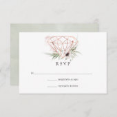Waterverf Eucalyptus Geometric Wedding RSVP Kaartje (Voorkant / Achterkant)