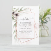 Waterverf Eucalyptus Geometric Wedding Update Kaart (Staand voorkant)