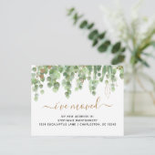 Waterverf Eucalyptus Gold Foil Moving Aankondigingskaart (Staand voorkant)
