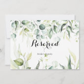 Waterverf Eucalyptus Green Wedding Reserved Sign (Achterkant)