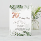 Waterverf Eucalyptus Greenery 70e verjaardag Kaart (Staand voorkant)