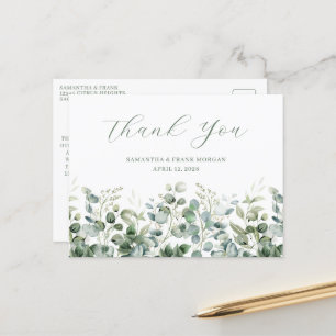 Waterverf Eucalyptus Greenery Border Wedding Briefkaart