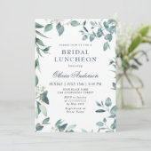 Waterverf Eucalyptus Greenery Bridal Luncheon Kaart (Staand voorkant)