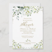 Waterverf Eucalyptus Greenery Couples Shower Kaart (Voorkant)