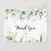 Waterverf Eucalyptus Greenery Dank u Briefkaart (Voorkant)