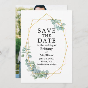 Waterverf Eucalyptus Greenery Foto Geo Lijst Sav Save The Date