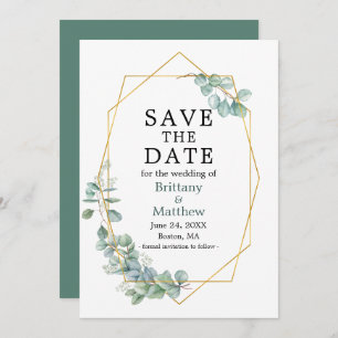 Waterverf Eucalyptus Greenery Geo Lijst Green Save The Date