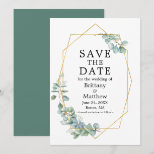 Waterverf Eucalyptus Greenery Geo Lijst Save The Date