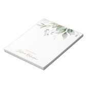 Waterverf Eucalyptus Greenery Gepersonaliseerd Notitieblok (Gedraaid)
