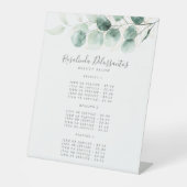 Waterverf Eucalyptus Greenery Gold Foliage Prijs Reclamebord Met Voetstuk (Voorkant)